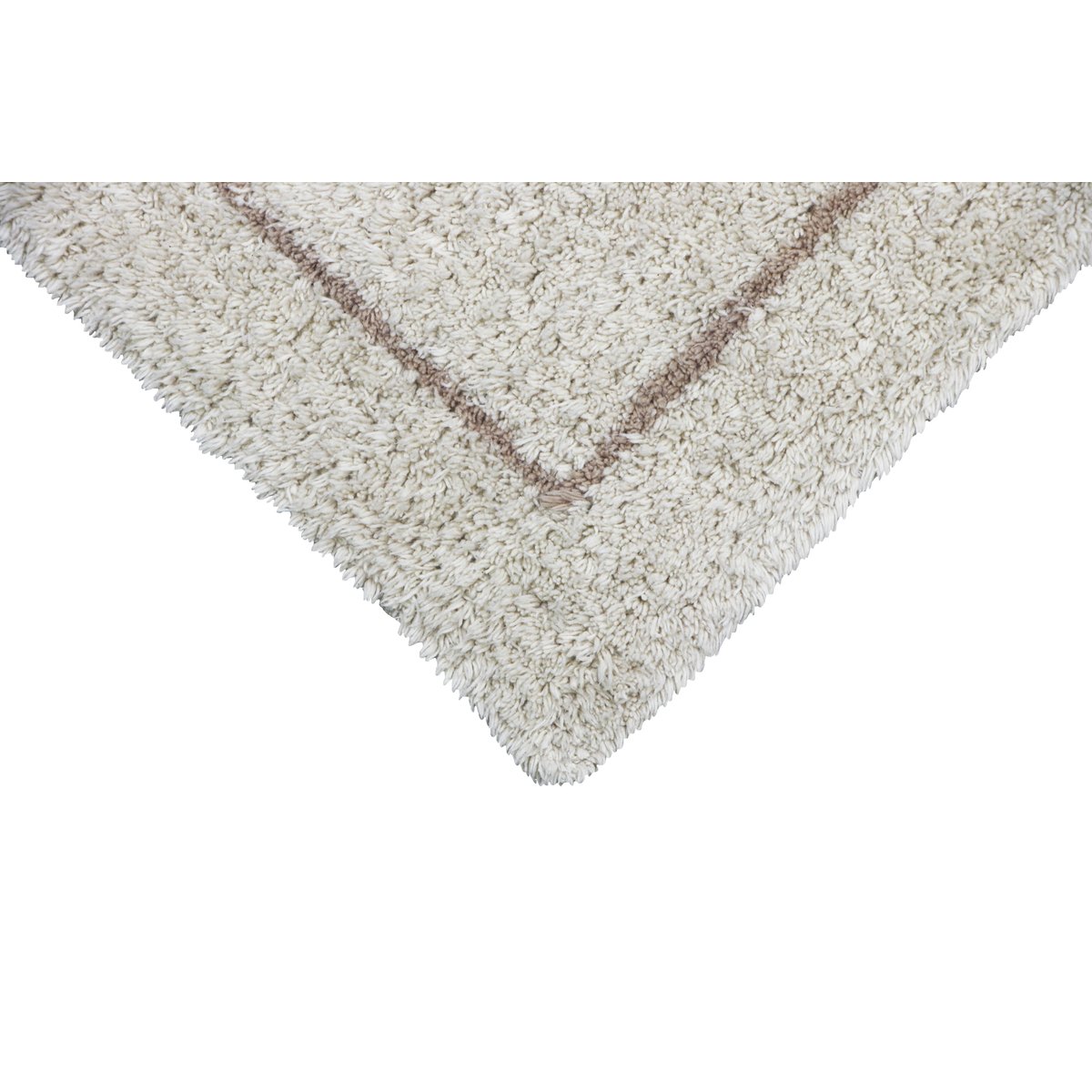 Tapis lavable en coton, RABAT marron, lin, beige, HAPPY DECOR KIDS