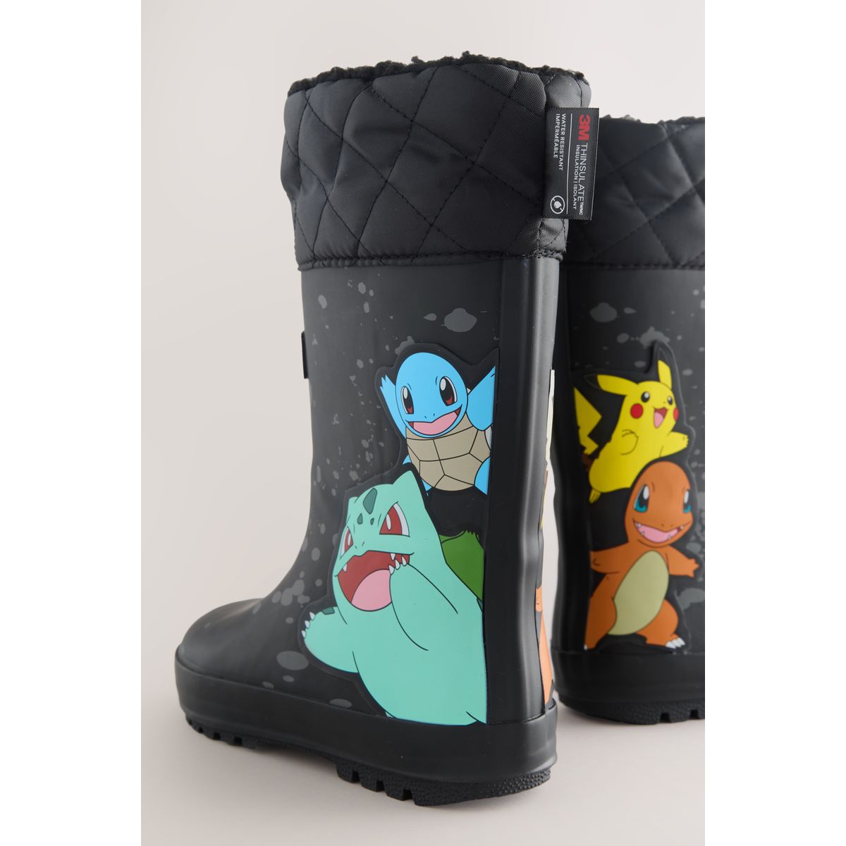Bottes en caoutchouc fourrées pokémon noir, NEXT