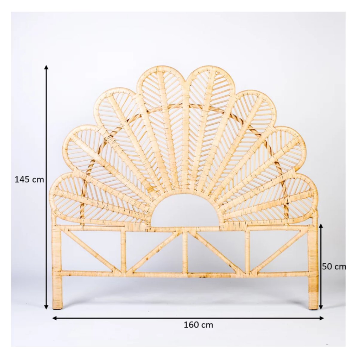 Tête de lit en rotin forme fleur DALIA naturel, HYDILE