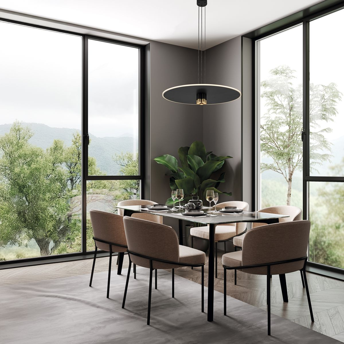 Suspension en métal design, D.58 , NOMADA noir, MANTRA