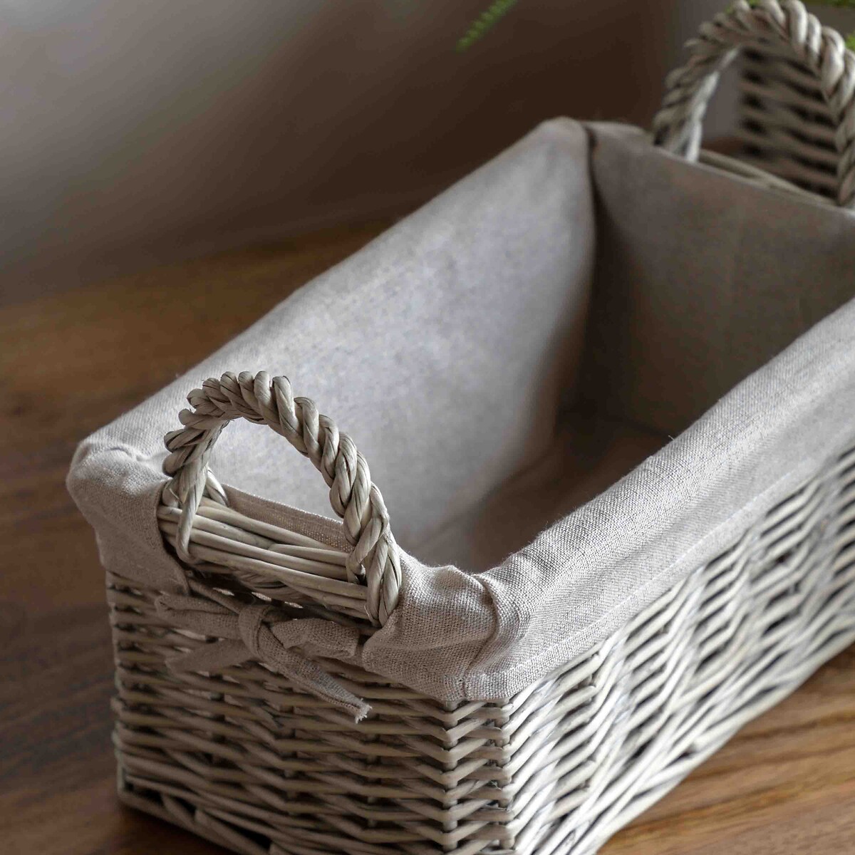 Set of 3 Lined Baskets in Natural brown , ÉDITÉ