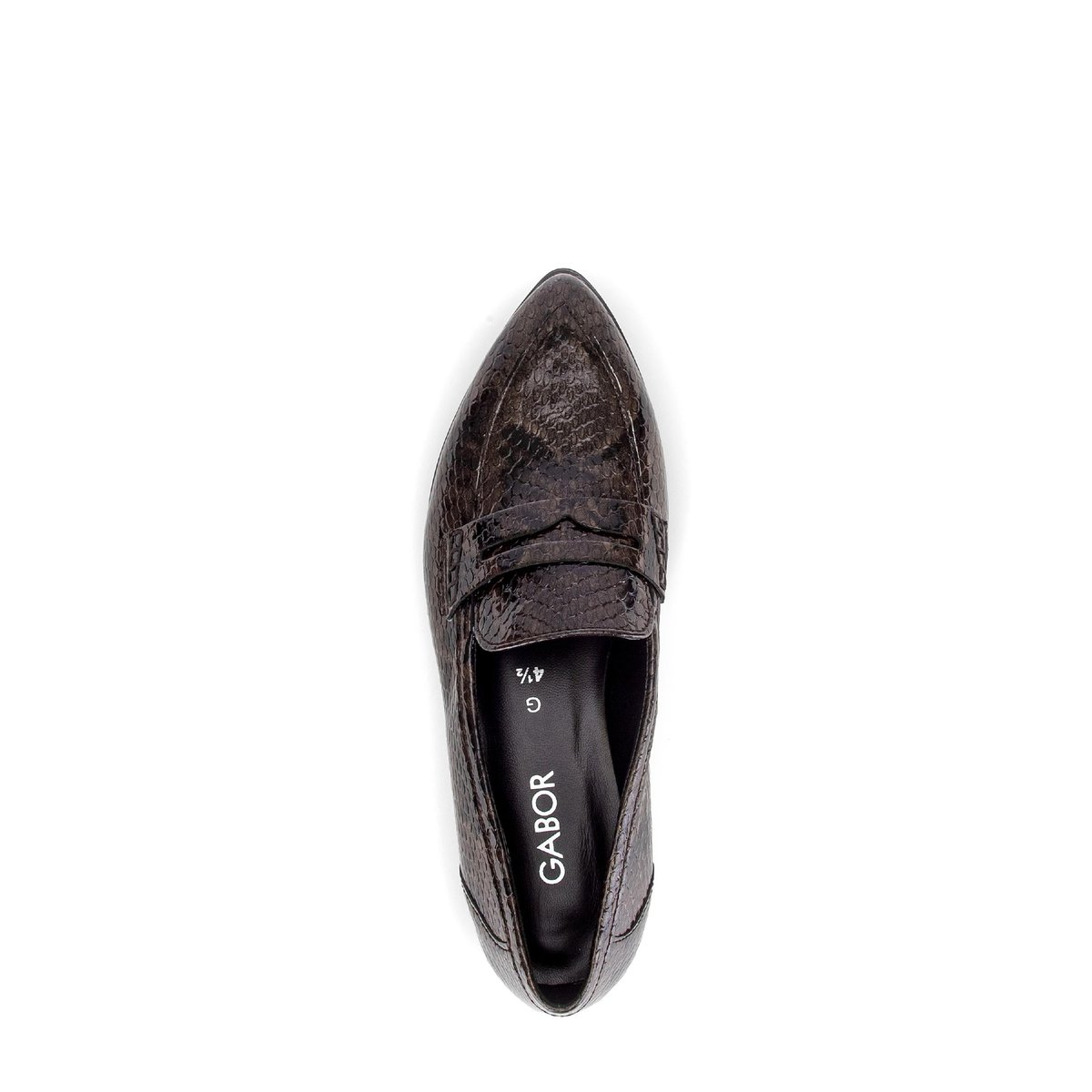 Mocassins en cuir lisse à talon décroché marron, GABOR