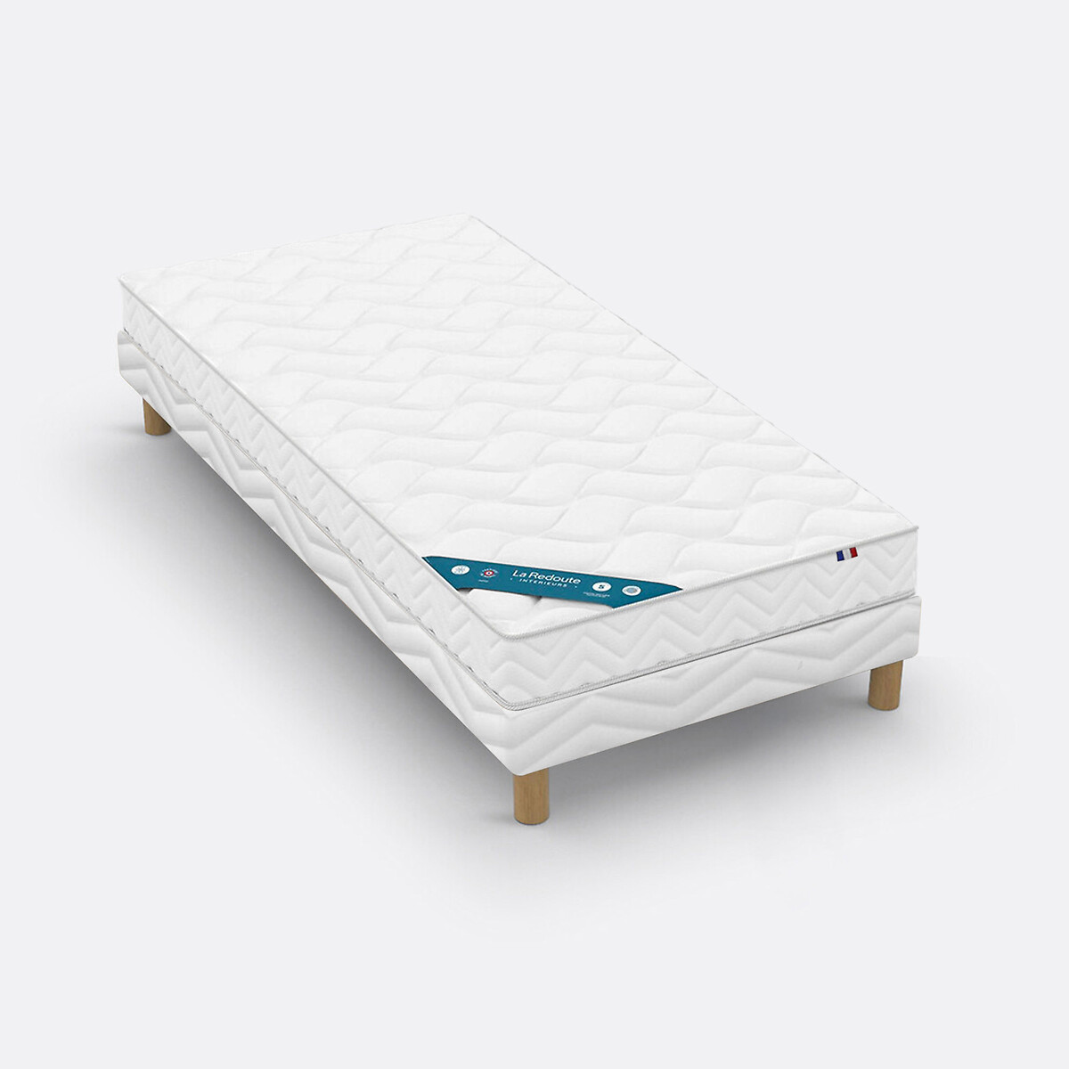 Ensemble matelas mousse HD 28Kg, soutien très ferme, accueil moelleux + sommier blanc, LA REDOUTE INTERIEURS
