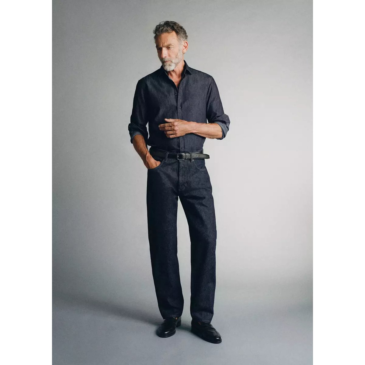 Chemise en jean 100 % coton italien bleu, MANGO MAN