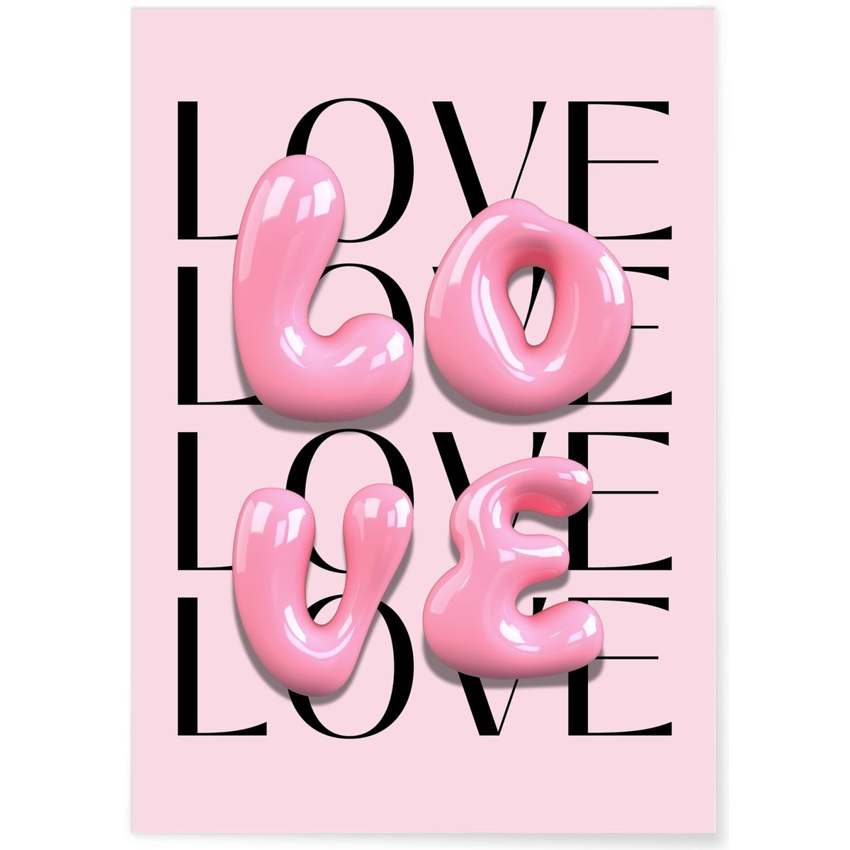 Affiche Love Glossy Pop blanc, L'AFFICHERIE