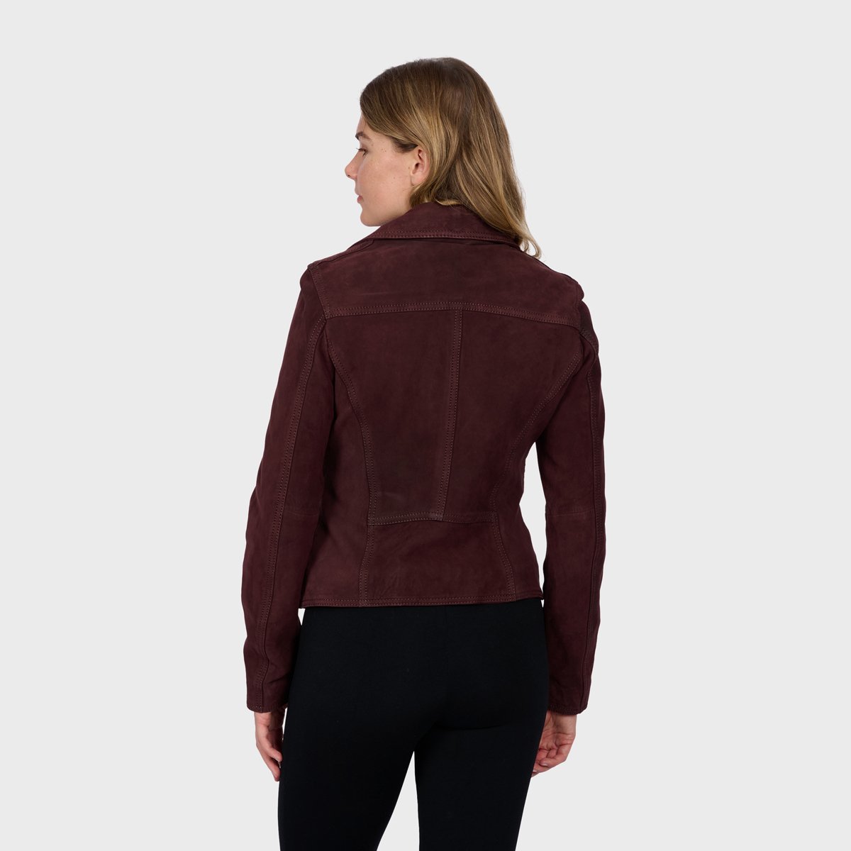 Blouson en cuir à coupe slim CLIPS bordeaux, OAKWOOD
