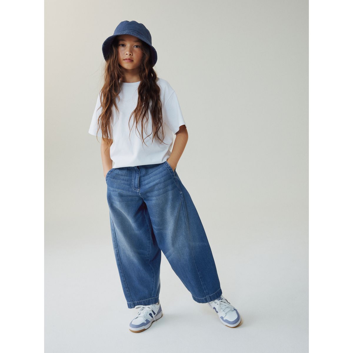 Jean barrel bleu foncé, NEXT