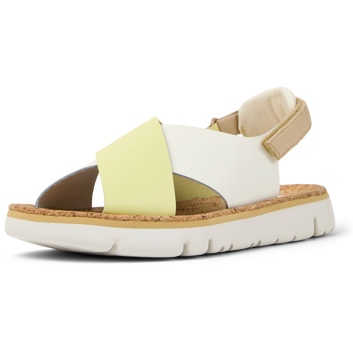 Sandales Cuir ORUGA blanc jaune, CAMPER
