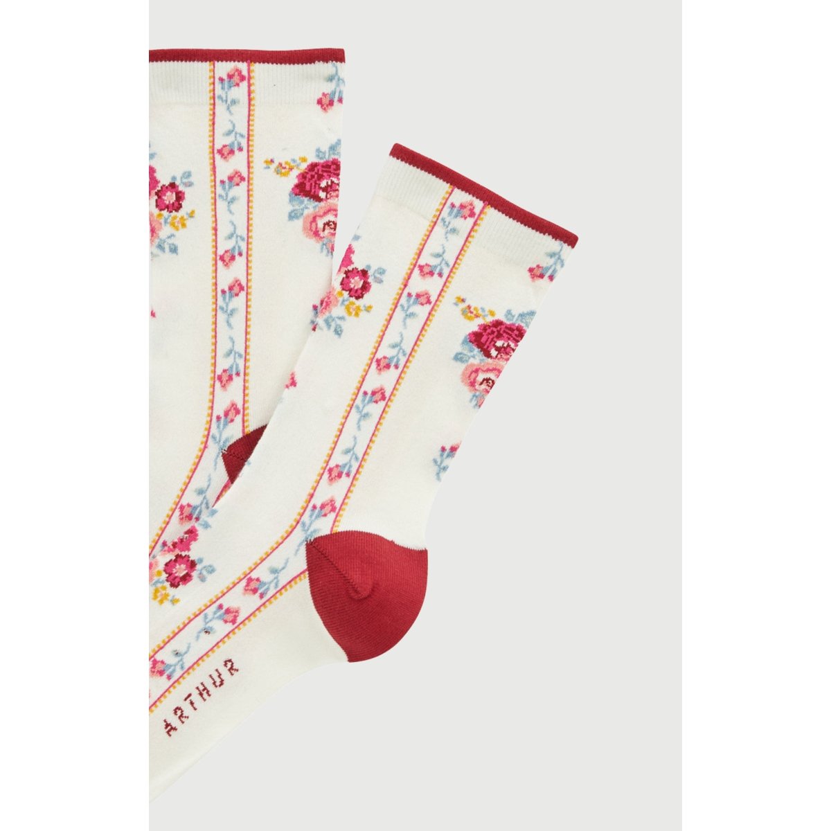 Chaussettes en coton imprimé Rosalie ivoire, ARTHUR
