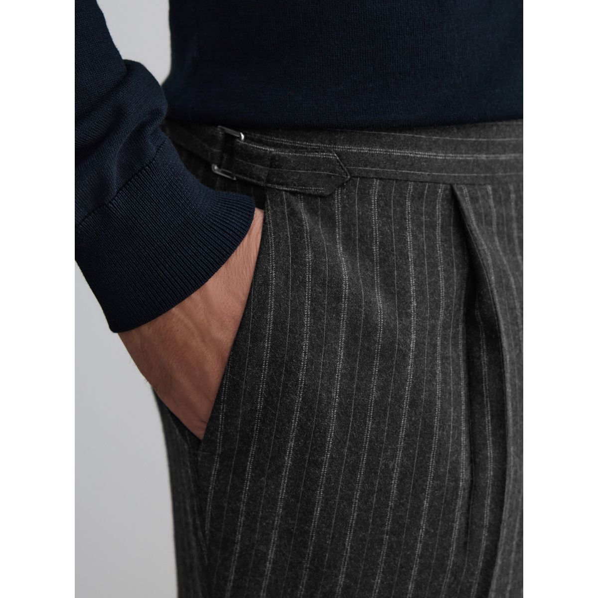 Pantalon de costume à rayures Signature gris anthracite, NEXT