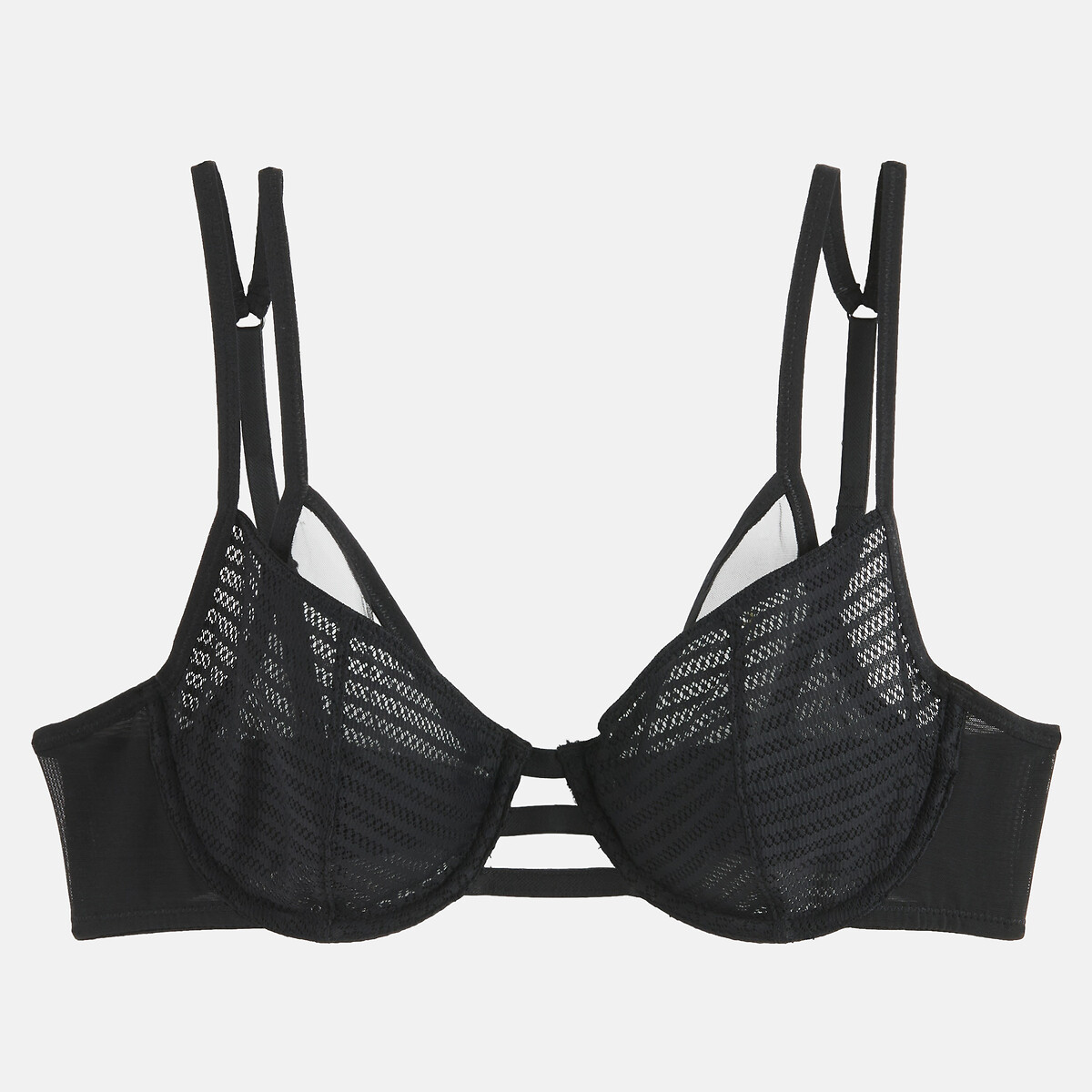Soutien-gorge emboîtant en tulle noir, LA REDOUTE COLLECTIONS
