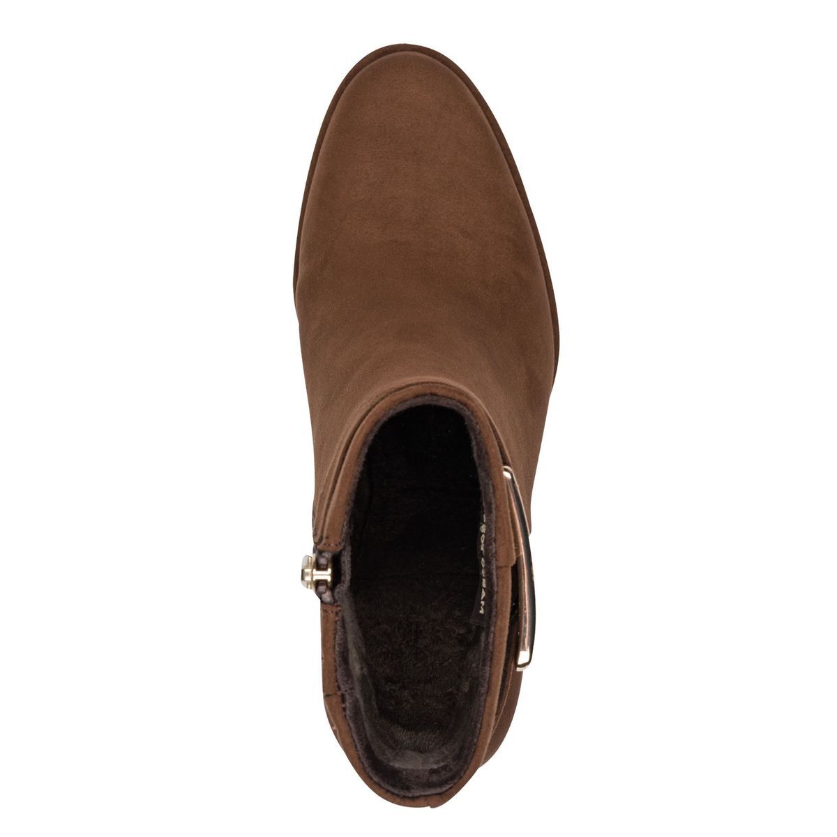 Bottine talon bloc marron taupe nubuck, MARCO TOZZI