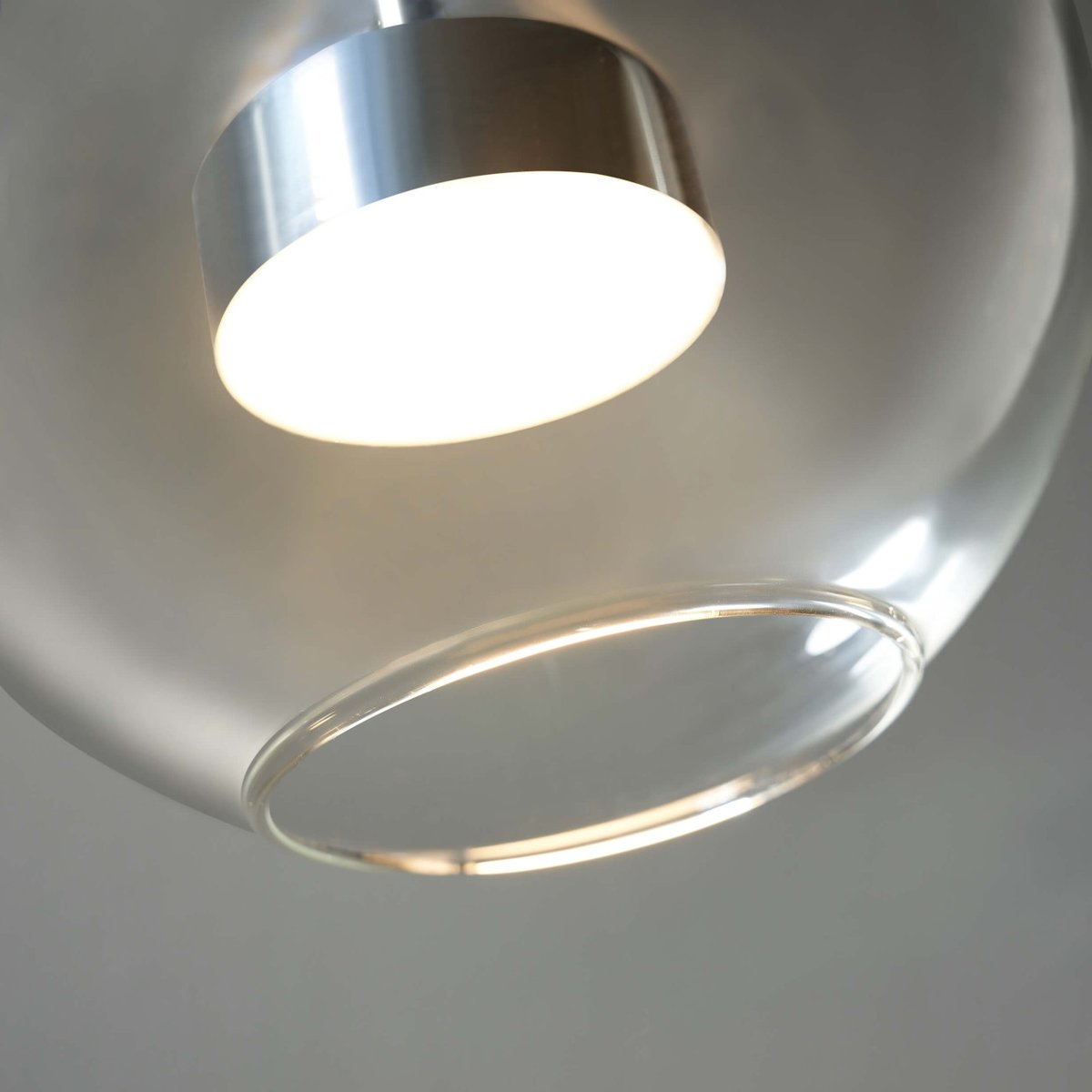 Suspension chromée à trois verres - GICA transparent et chromé, KOSILUM