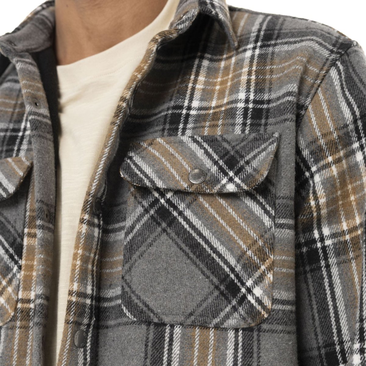 Surchemise à carreaux Pepper beige/orange/gris/noir/blanc, VON DUTCH