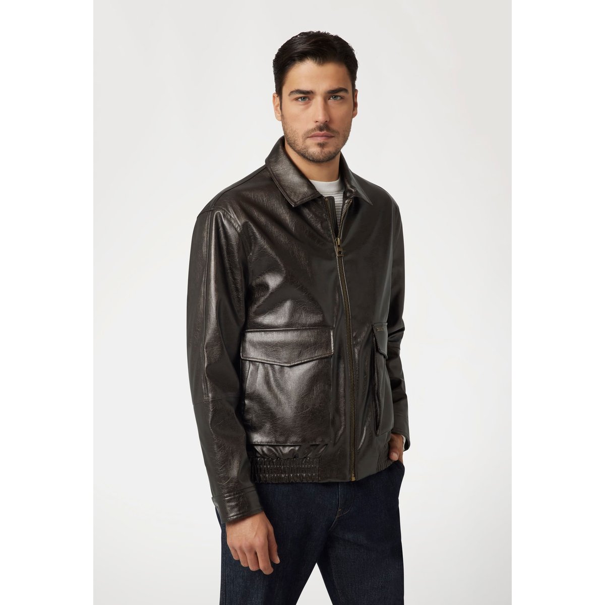 Veste En Similicuir marron, GUESS
