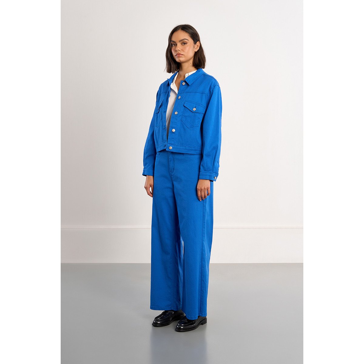 Veste en coton courte royal blue, LILI SIDONIO