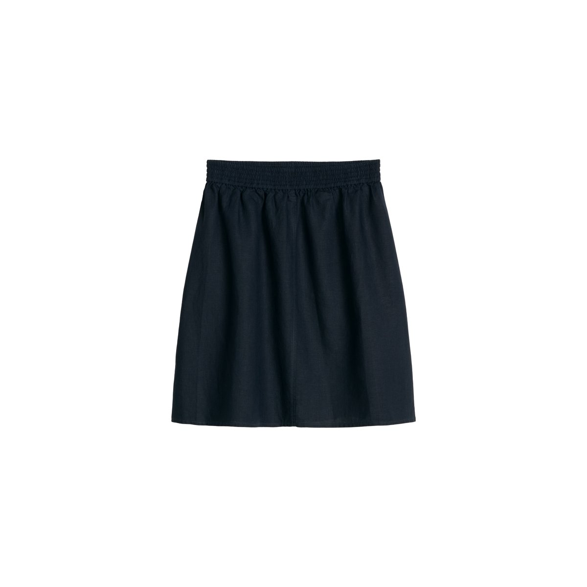 Jupe en lin flared avec ceinture élastique bleu foncé, MARC O'POLO