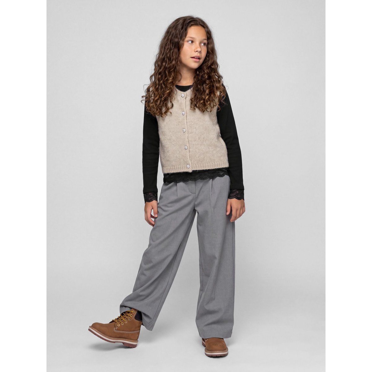 Gilet Tricoté blanc - peyote melange1, NAME IT