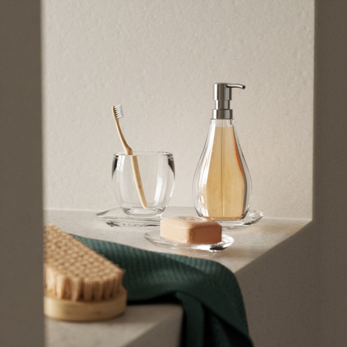 Gobelet porte-brosses à dents design acrylique  DROPLET transparent, UMBRA