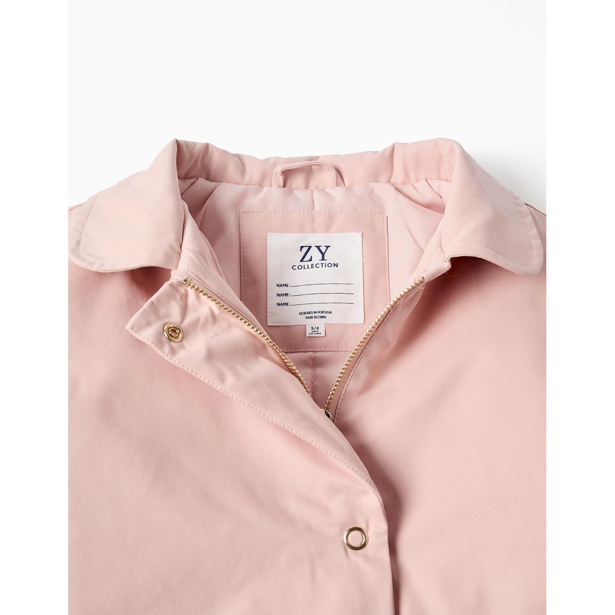 Parka rembourrée avec capuche amovible et poches rose clair, ZIPPY