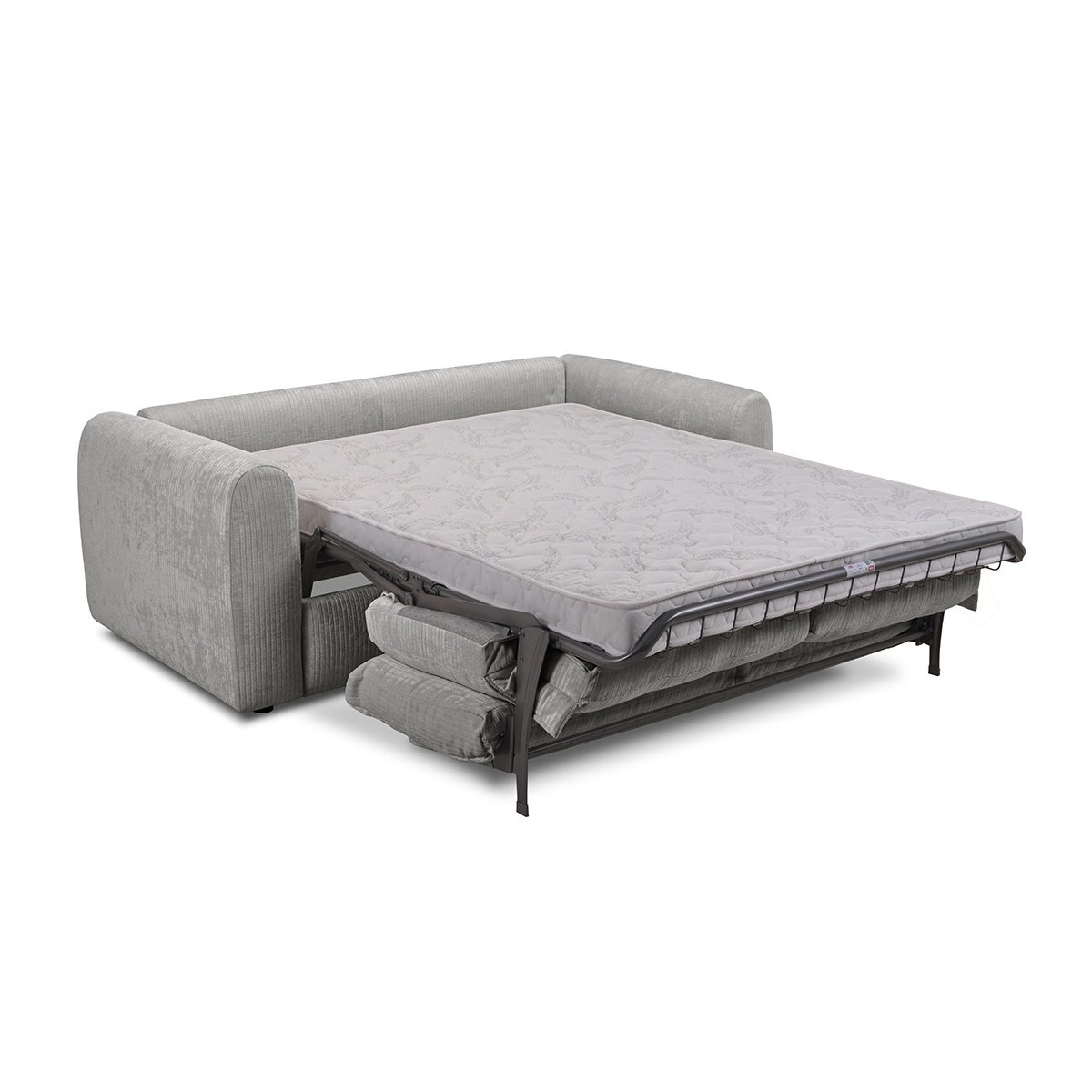 Canapé lit 3 places en velours côtelé couchage 160x190 cm, ARCHI gris, BOBOCHIC