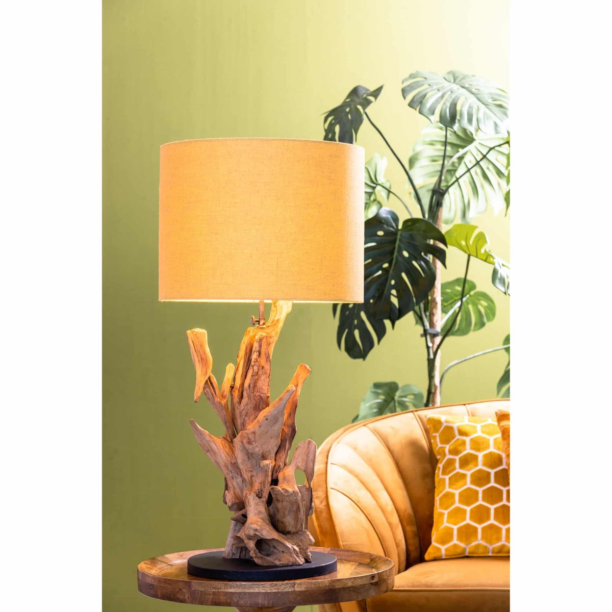 Base De La Lampe Bois ARBANASI naturel, LIGHT & LIVING