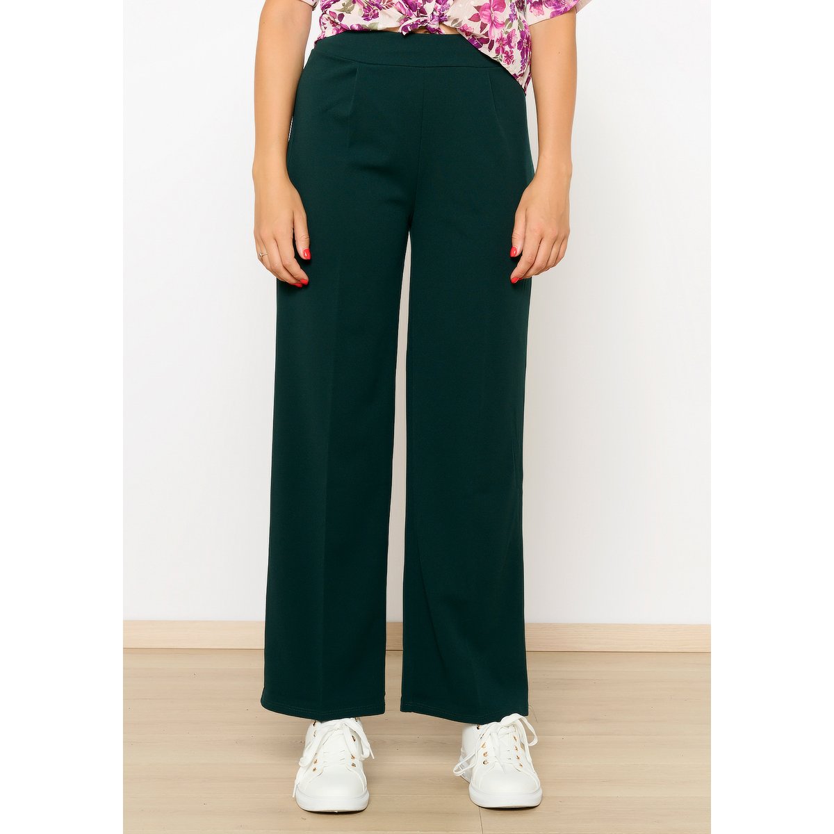 Pantalon évasé vert bouteille, LOLALIZA