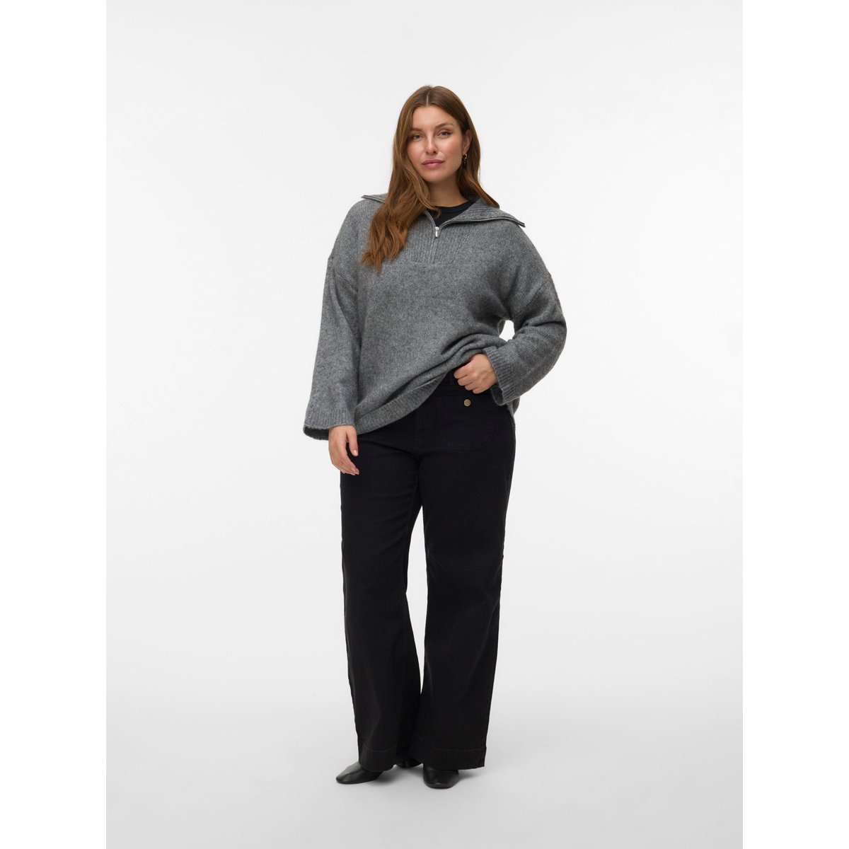 Pull En Maille medium grey melange, VERO MODA