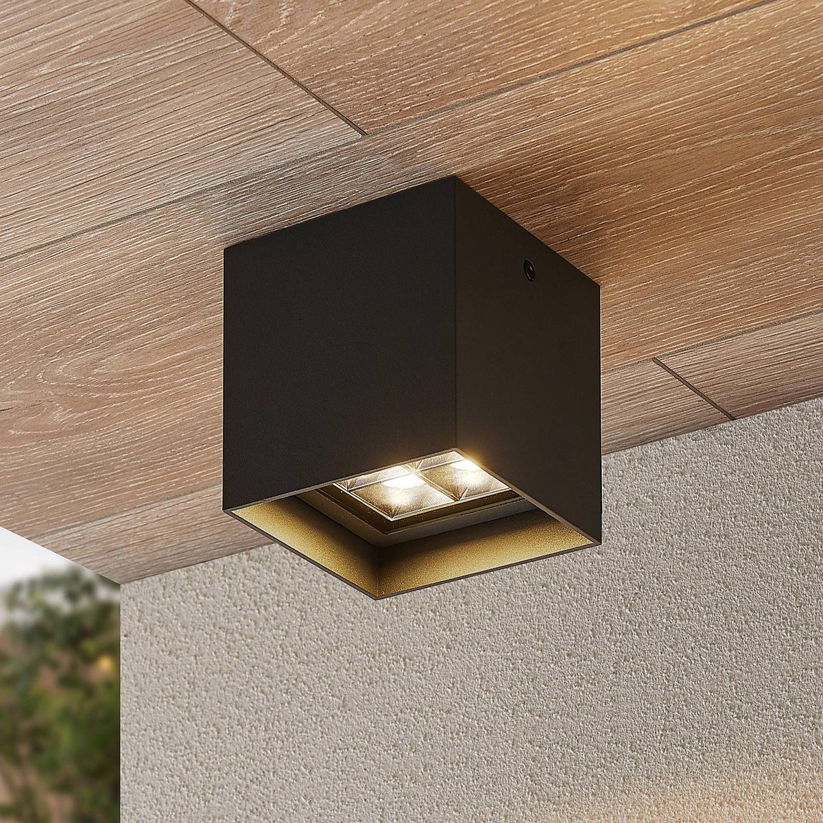 Plafonnier extérieur en aluminium moderneLED anthracite, LINDBY