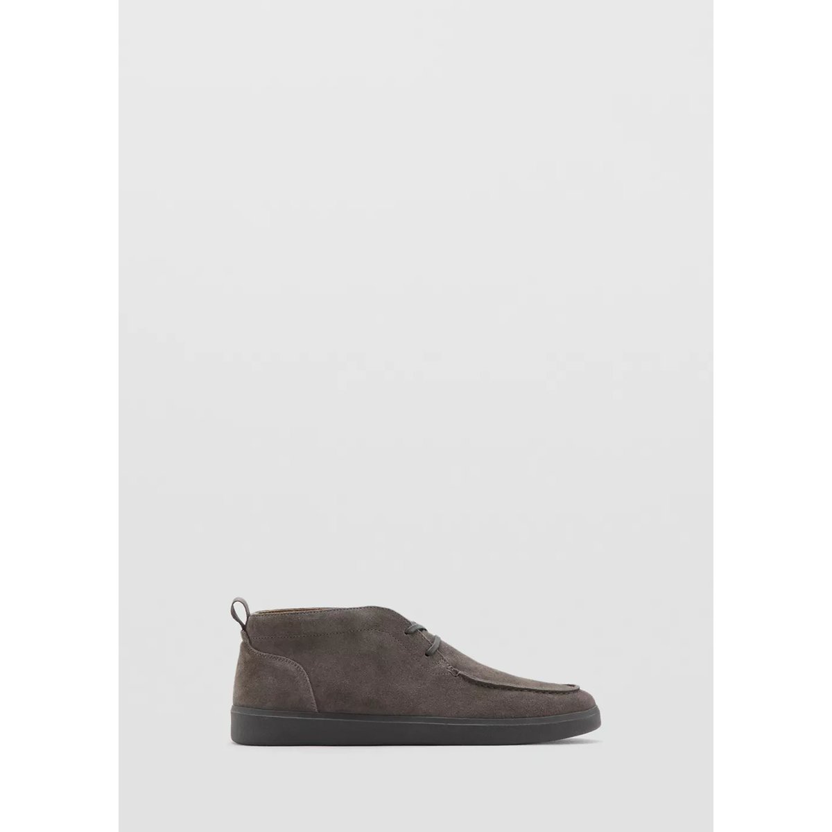 Bottines baskets cuir suédé gris, MANGO MAN
