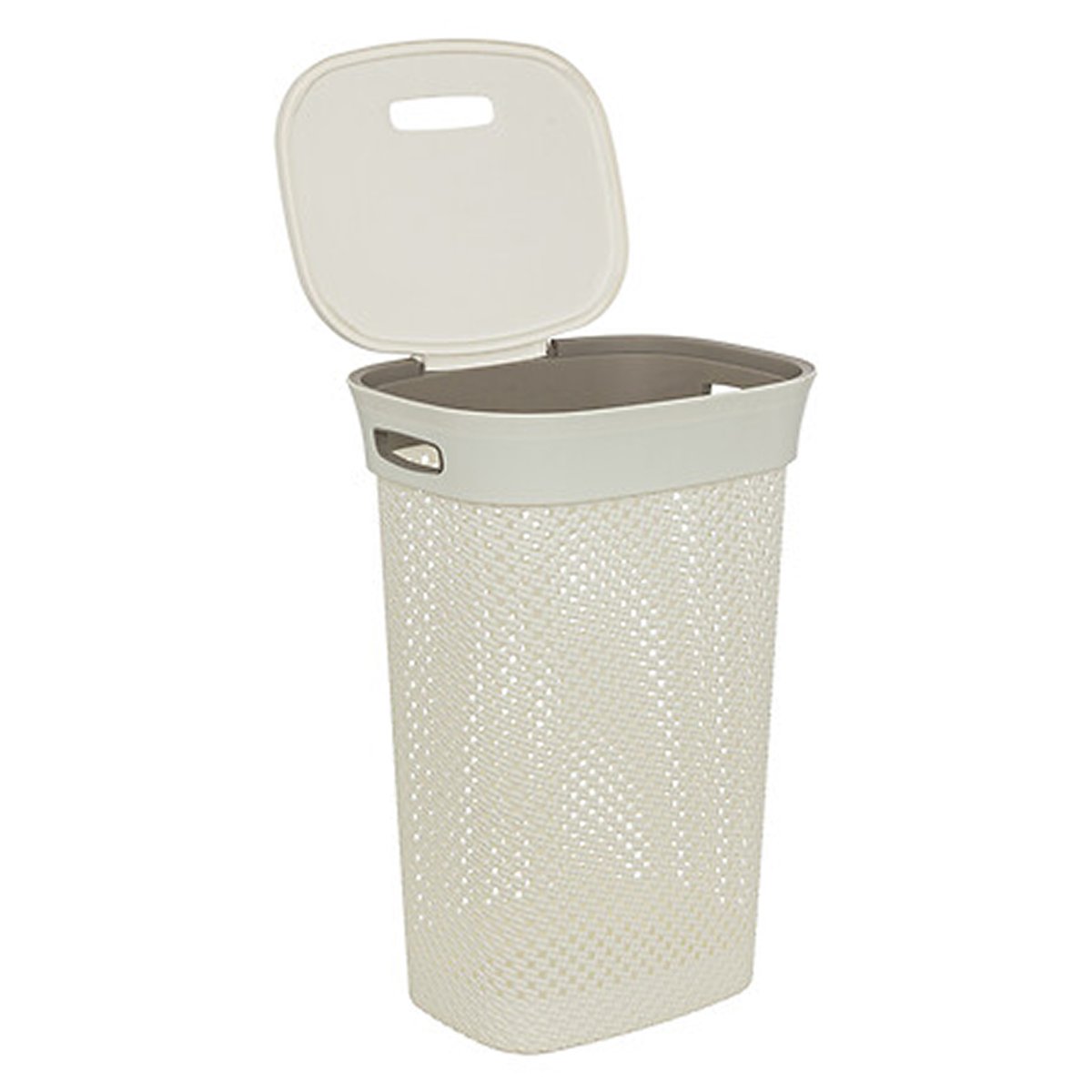 Corbeille à linge 60L avec couvercle blanc, 5FIVE SIMPLY SMART