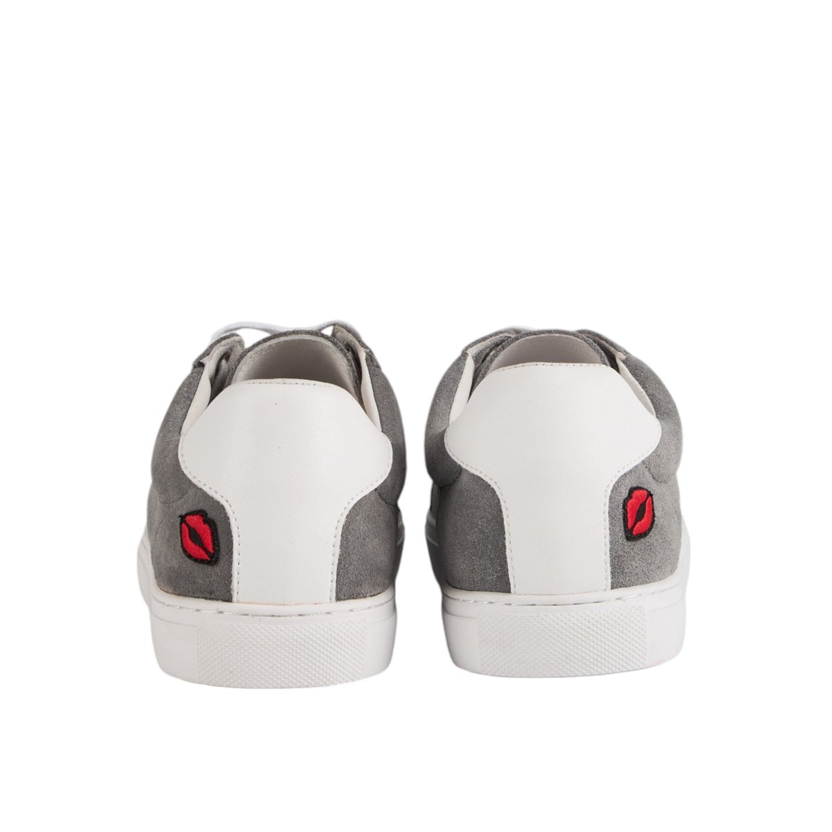 Baskets En Cuir Simone Navy Suede gris, BONS BAISERS