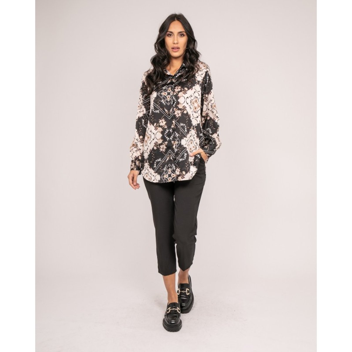 Chemise Motifs Omist noir, DONA LISA