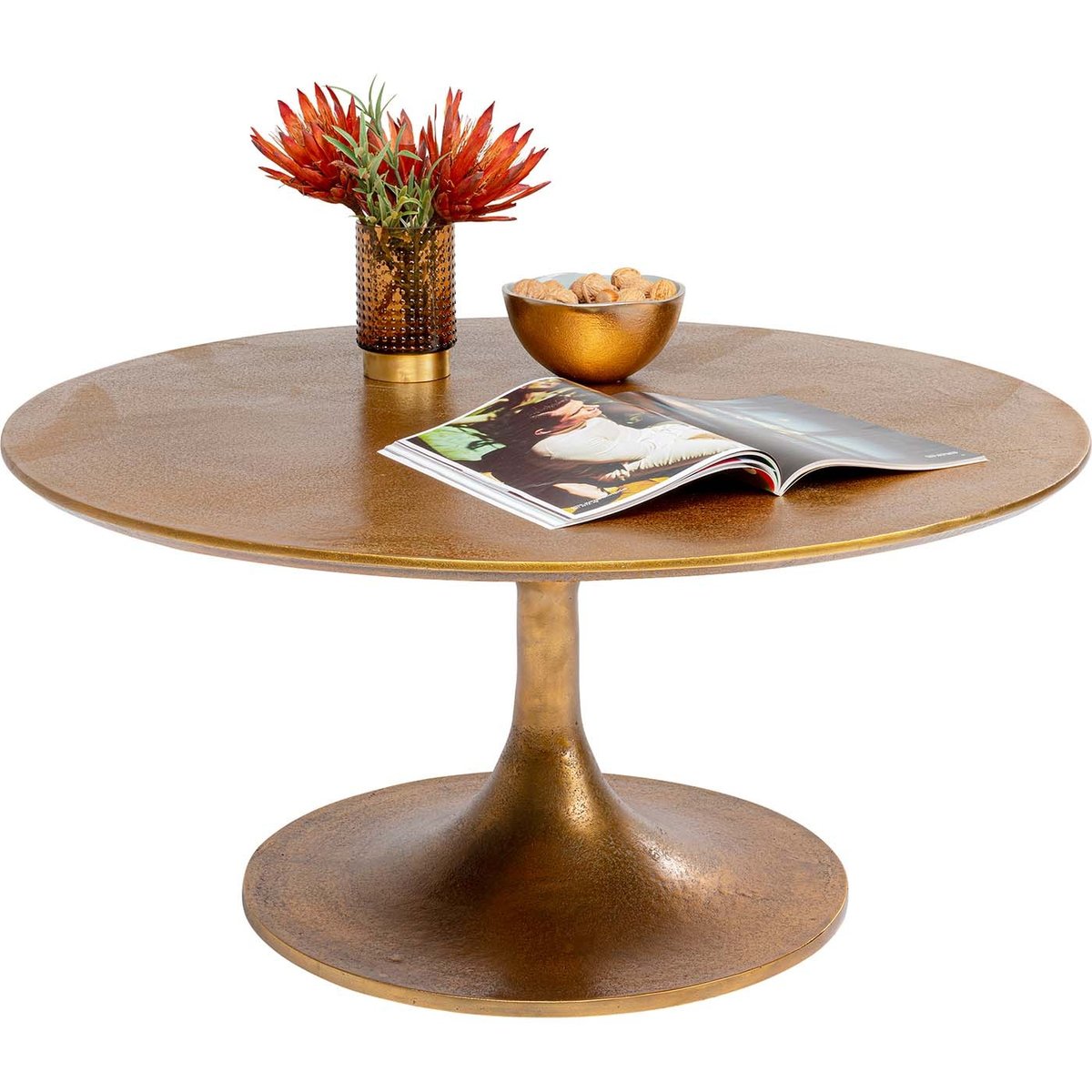 Table basse ronde en aluminium, MOROCCO or, KARE DESIGN
