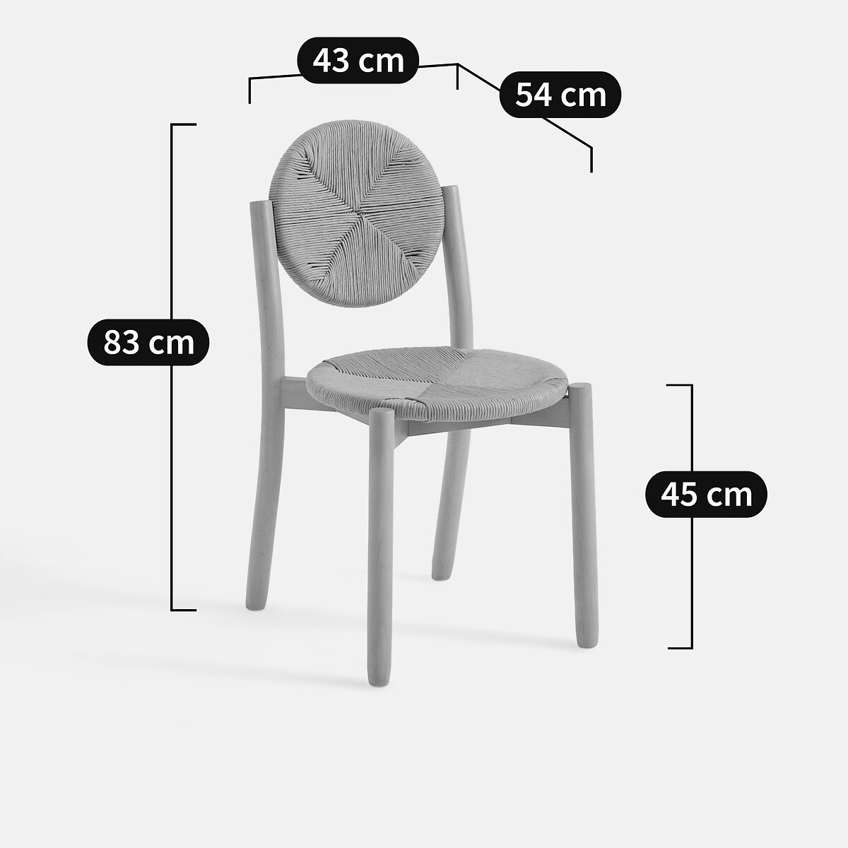 Chaise en hêtre et rotin tressé, CARPO hêtre naturel, LA REDOUTE INTERIEURS