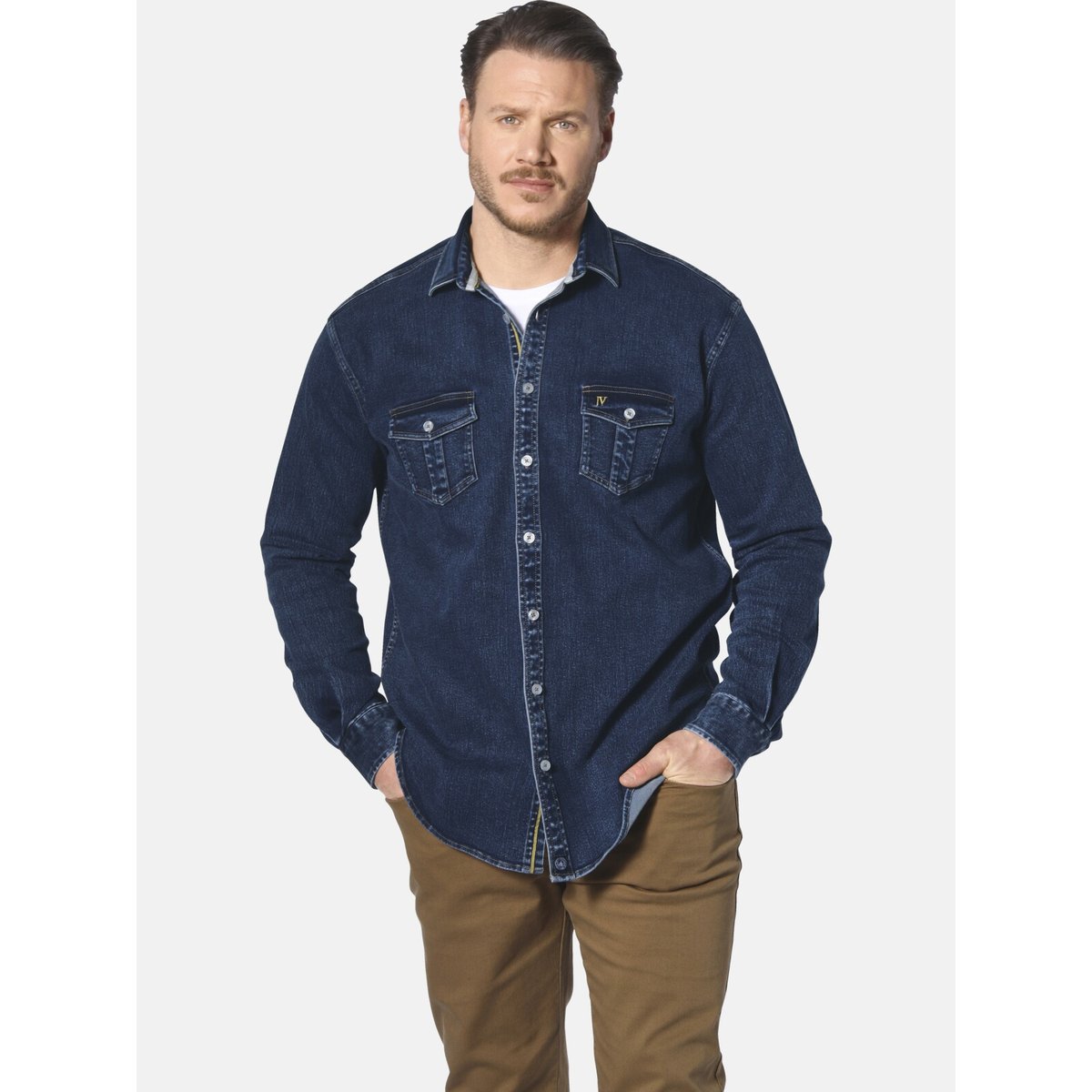 Chemise en jean OLAVIK bleu foncé, JAN VANDERSTORM