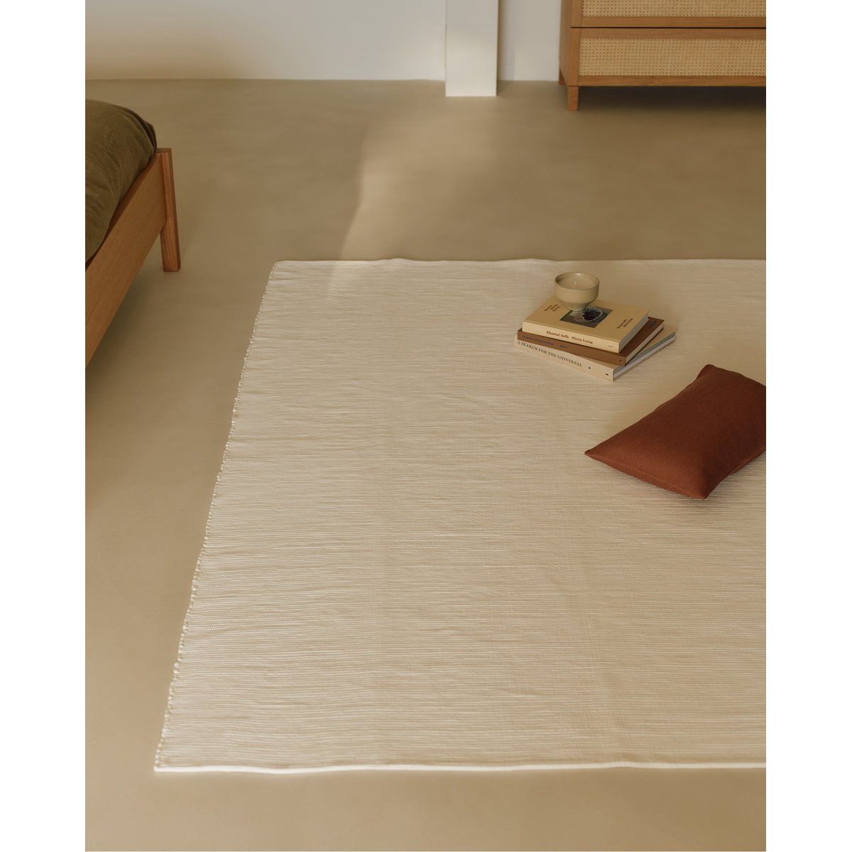 Tapis en tissus naturels blanc 50x70 cm blanc, HANNUN