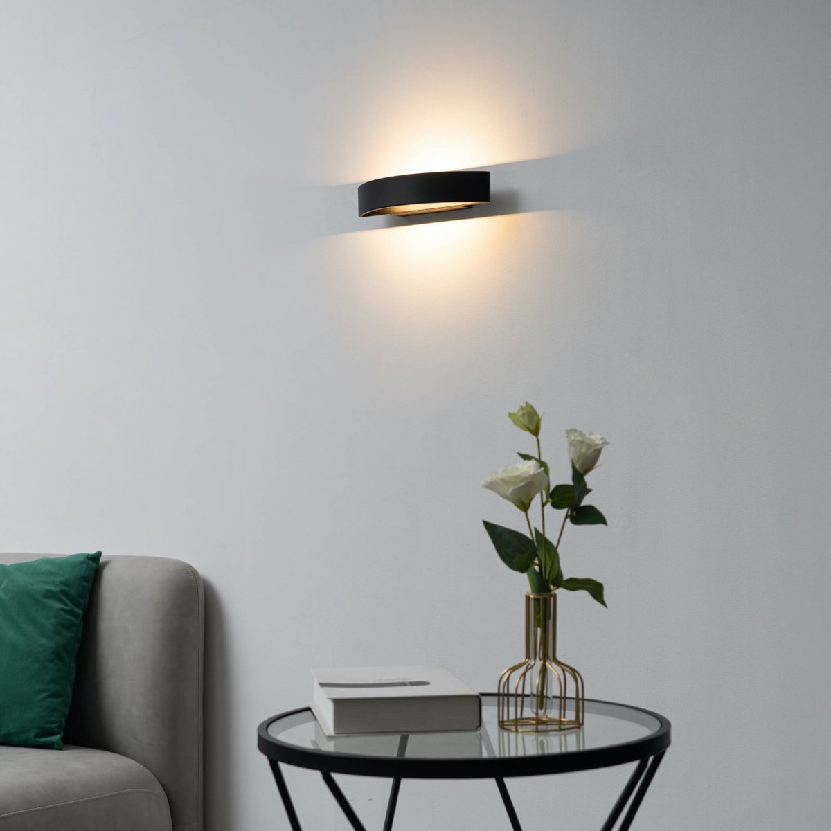 Applique murale LED épurée - ATTICA noir, KOSILUM