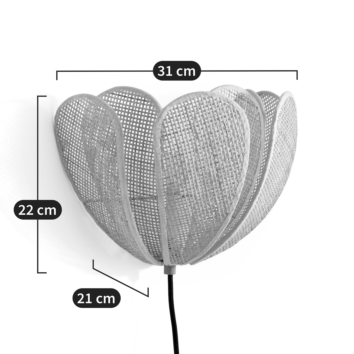 Applique petali doppi in vimini, Lola naturale , LA REDOUTE INTERIEURS