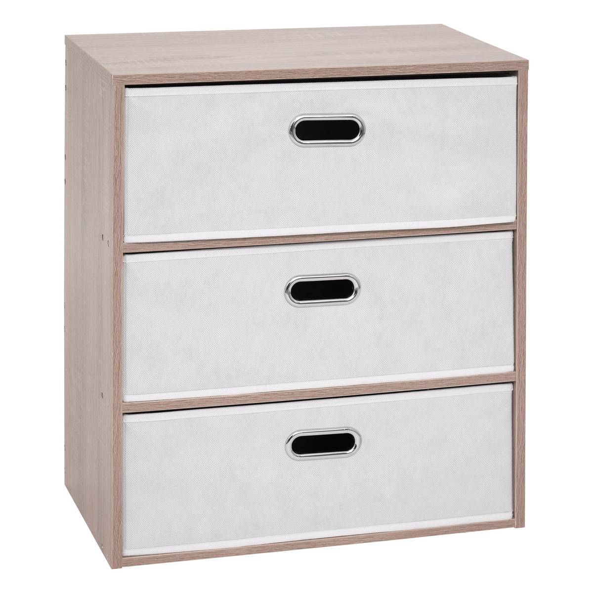 Commode 3 tiroirs en bois DRESS UP beige, 5FIVE SIMPLY SMART