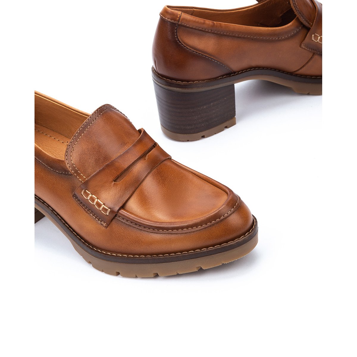 Chaussures à talon cuir Llanes brandy, PIKOLINOS