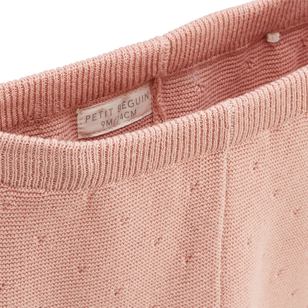 Pantalon bébé en tricot Manouk rose, PETIT BEGUIN