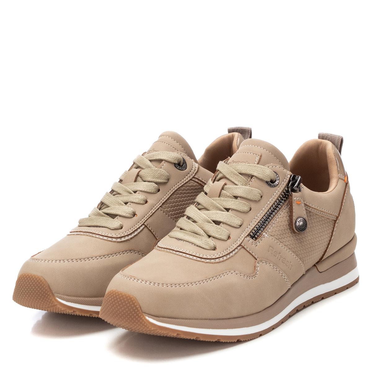 Baskets Plaine Décontractée Fermeture éclair beige, REFRESH