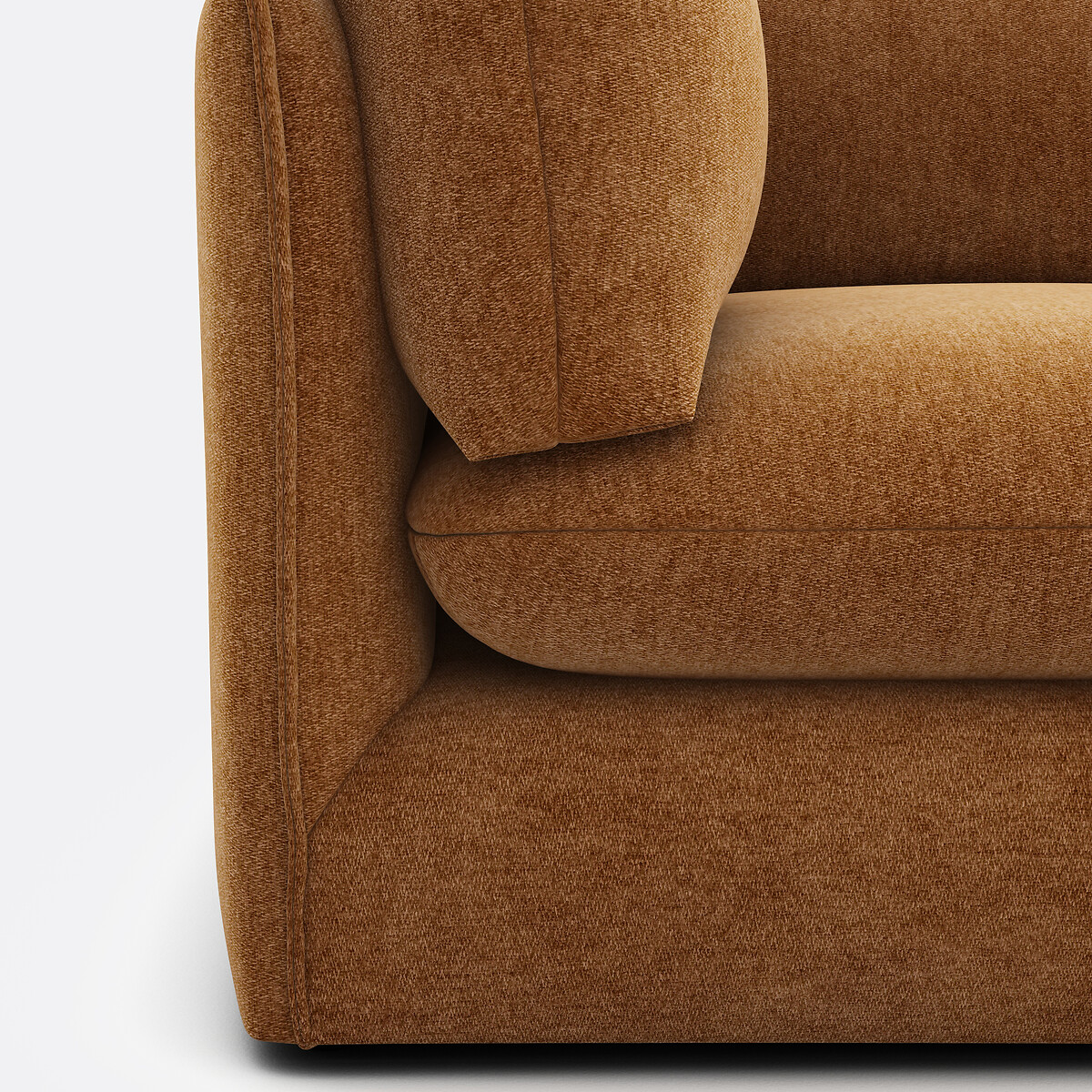 Sofá modular de 3 plazas con reposapiés, poliéster jaspeado, MALO arcilla, LA REDOUTE INTERIEURS