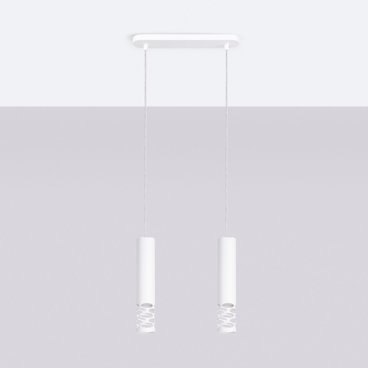 Suspension Acier Blanc GU10 2 Liro blanc, EDEN