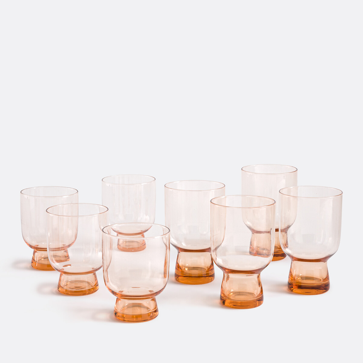 Set of 4 Helly Coloured Wine Glasses light apricot, LA REDOUTE INTERIEURS