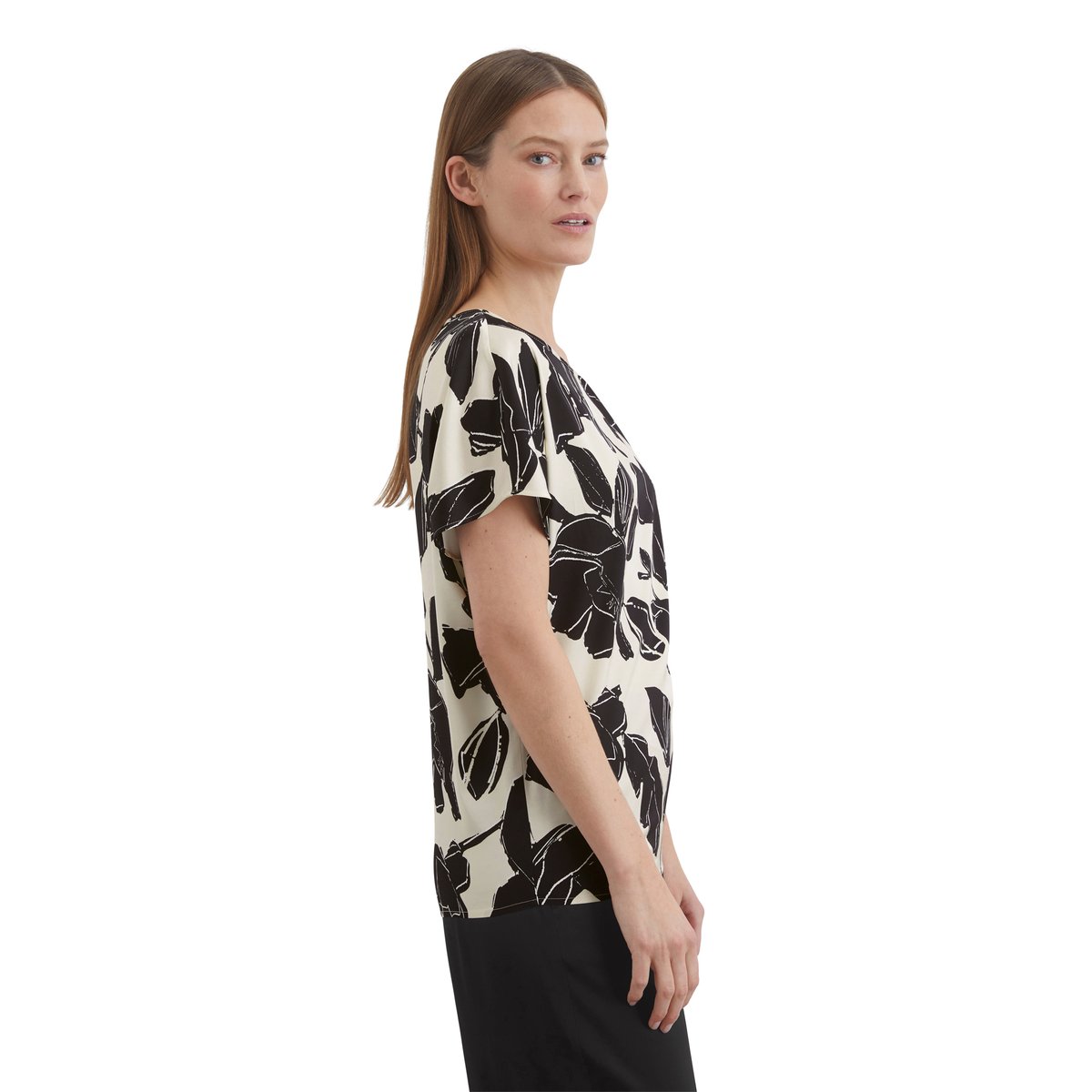 Chemisier imprimé régulier en satin stretch de viscose multicolor, MARC O'POLO