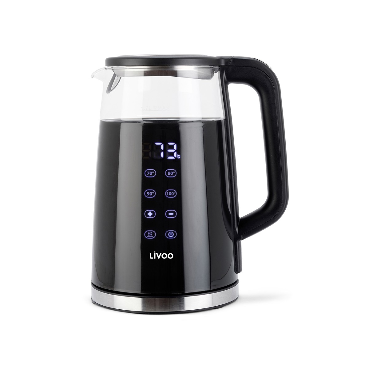 Bouilloire digitale à température variable 1,7 L noir, LIVOO