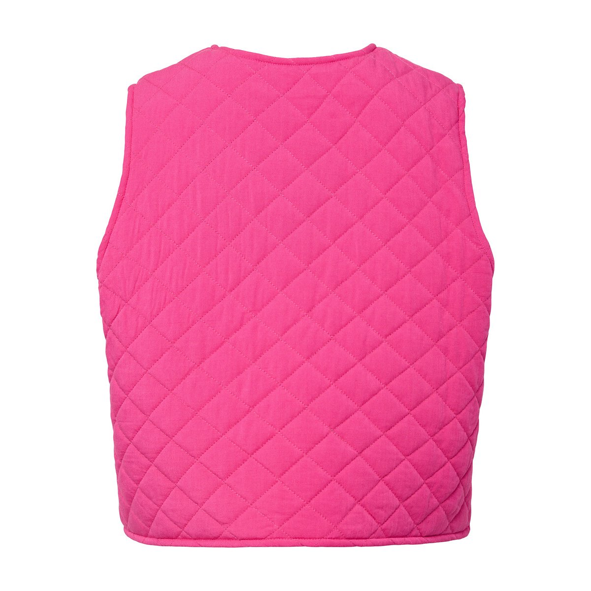 Veste sans manches matelassée rose fuchsia, PIECES