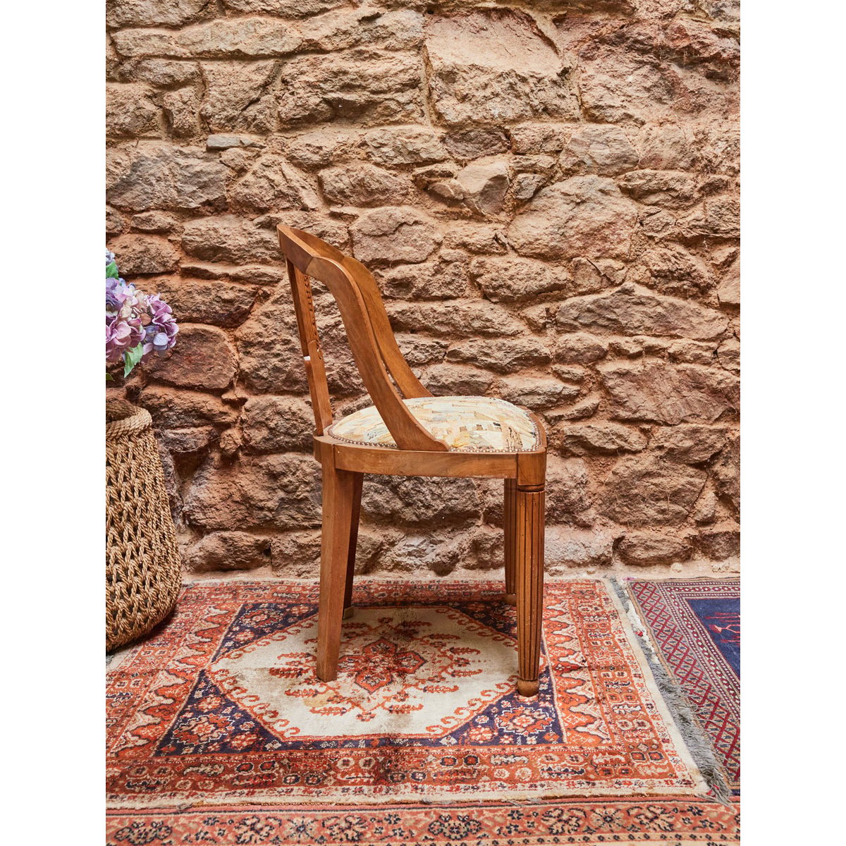 Lot de 4 chaises Art déco Claude N°1333 - Bon état bois foncé, DEBONGOUT